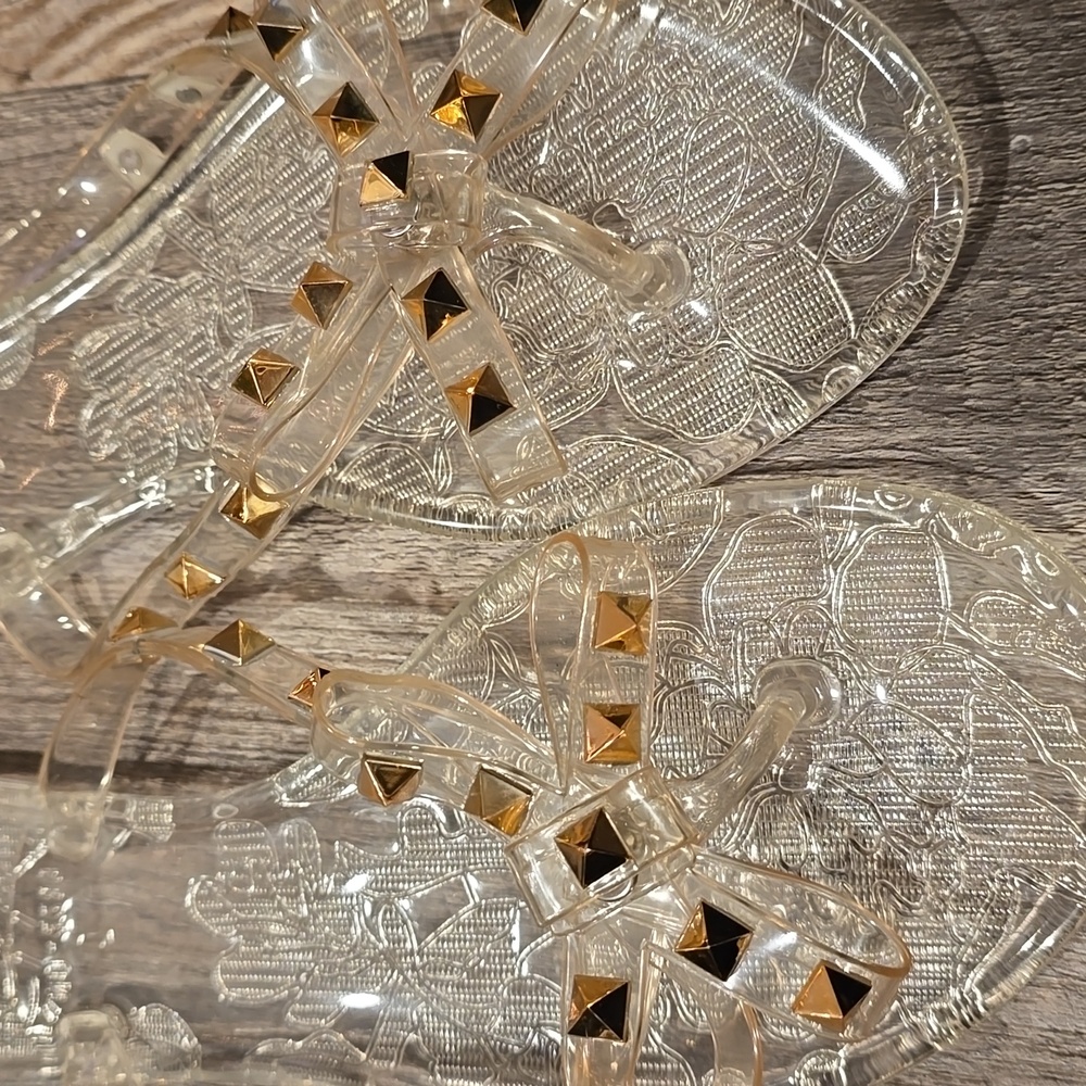 Beverly Hills Polo Club Clear Bow Studded Sandals Size‎ 7 - Picture 9 of 9